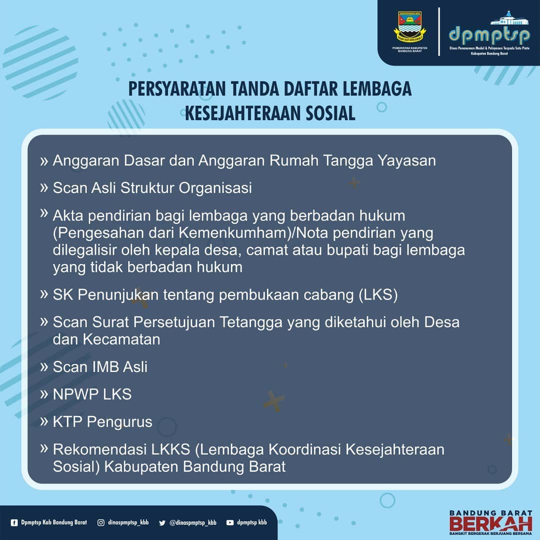 >Berikut ini merupakan persyaratan tanda daftar LKS di Kabupaten Bandung Barat